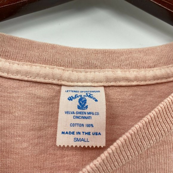 Velva Sheen Men's Short Sleeve Pocket T-Shirt Pink Slub Jersey Tee sz S NWOT - Picture 4 of 6